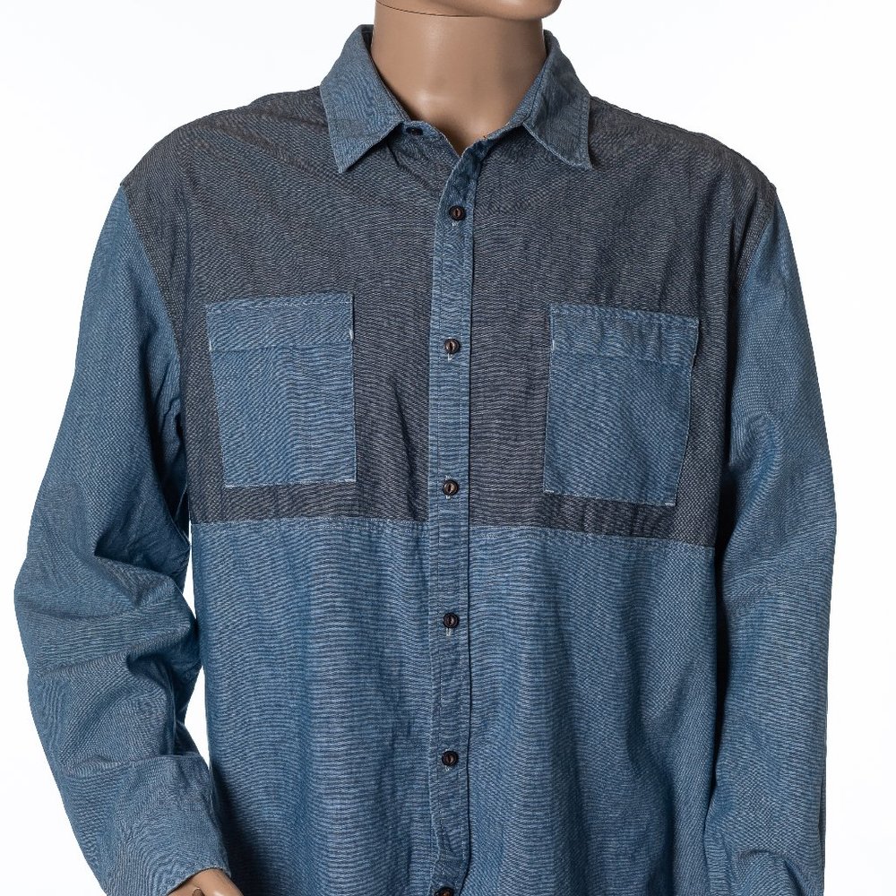 Vintage Two Toned Denim Button Down Shirt by Nautica